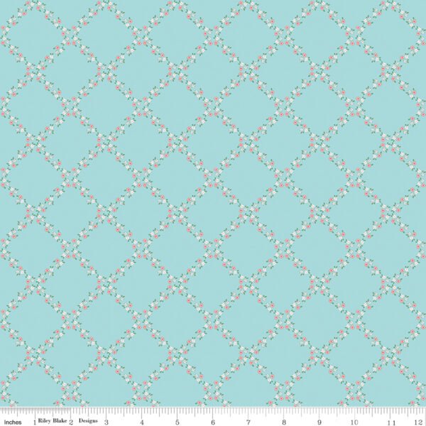 Whimsical Woodland Lattice Aqua